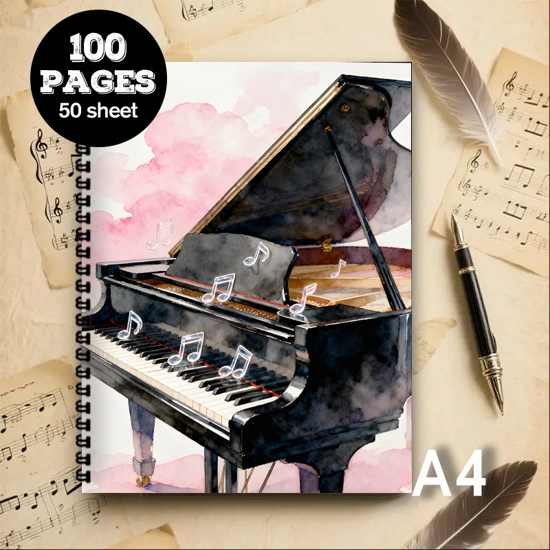 Blank Sheet Music Notebook - A4-Format, Musiknotizbuch, Mehrzweck-Notenbuch, Geeignet für Anfänger,