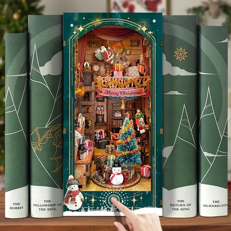 Frohe Weihnachten DIY Holz-Büc – Diy Wooden Book Nook Kit Shelf Insert Bewertung und Preis