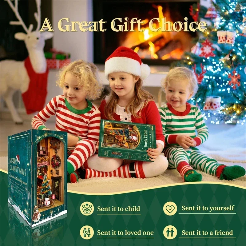 Frohe Weihnachten DIY Holz-Büc – Diy Wooden Book Nook Kit Shelf Insert Bewertung und Preis