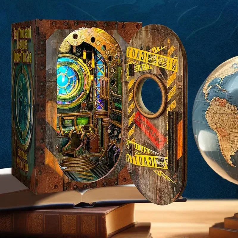 Zehntausend Meilen unter dem M – Diy Wooden Book Nook Kit Shelf Insert Bewertung und Preis