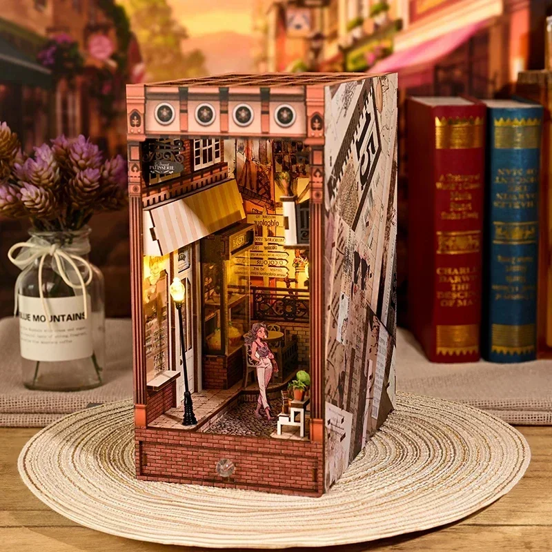 NEUE Retro DIY Holz Buch Nook  – Diy Wooden Book Nook Kit Shelf Insert Bewertung und Preis