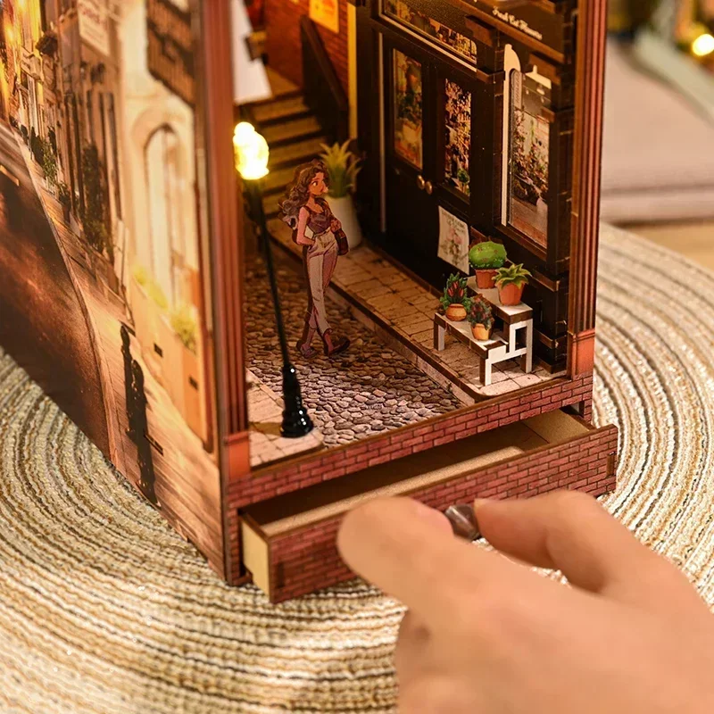 NEUE Retro DIY Holz Buch Nook  – Diy Wooden Book Nook Kit Shelf Insert Bewertung und Preis