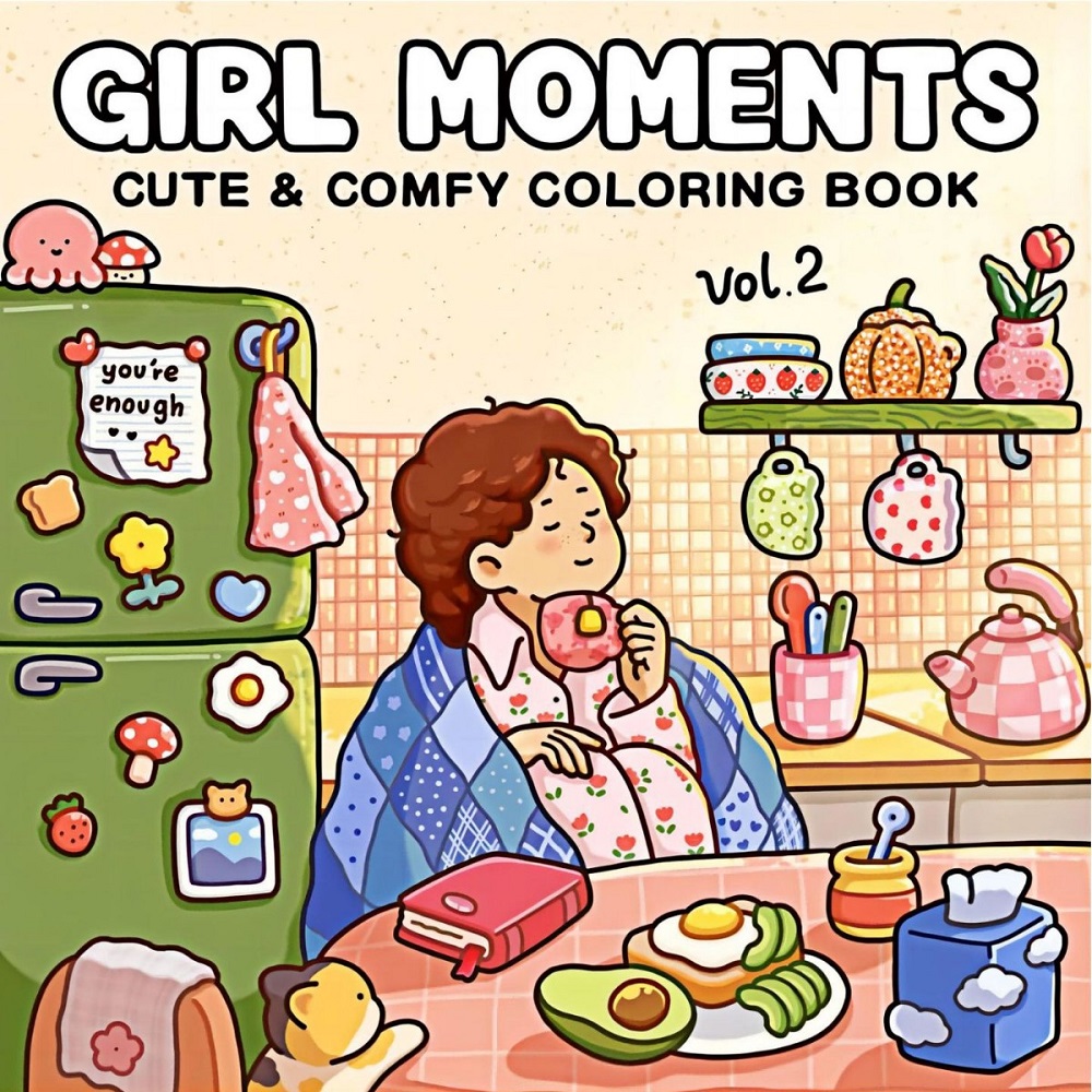 Girl Moments Süßes und bequeme – Adult Coloring Book Stress Relief Bewertung und Preis